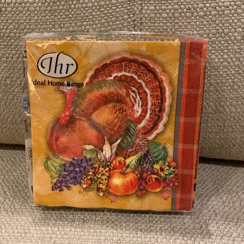 2 pkgs Thanksgiving Autumn Turkey Napkins